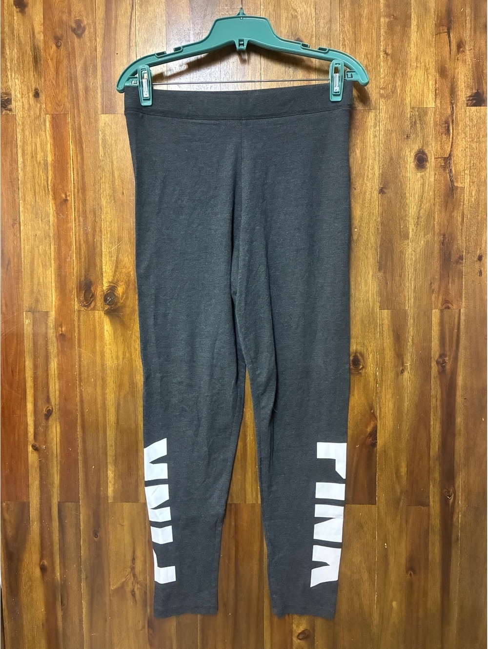 Victoria’s Secret PINK Gray Logo Leggings Large Y2K Athleisure Lounge Pants
